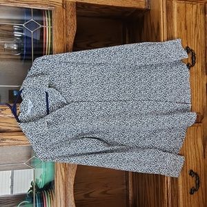 Black and white heart button up blouse